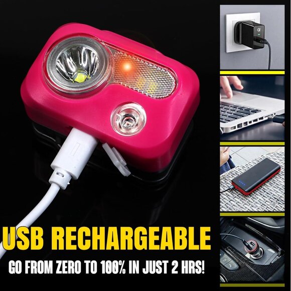 BLITZU Adjustable, Durable, Rechargeable Flashlight, Pink, Battery Powered - Picture 4 of 7